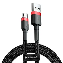 Кабель Baseus Сafule Cable USB to MicroUSB 2.4A 2m CAMKLF-C91 Black-Red