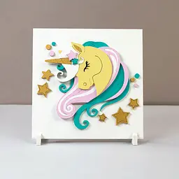 Картина 3D, Зіркова єдиноріжка , МДФ ґрунтоване, 18х18см, ROSA TALENT - мініатюра 1