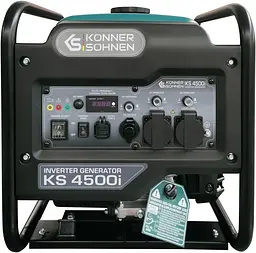 Генератор Інверторний KonnerSohnen KS 4500i, 230В, 4.5кВт, ручний стартер, 33кг / 3800 Вт / Бензин (KS4500I) - мініатюра 2