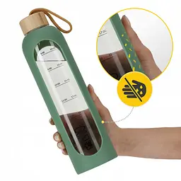 Пляшка для води спортивна 4FIZJO 1000 мл скляна Olive (P-5905973403900) - мініатюра 8