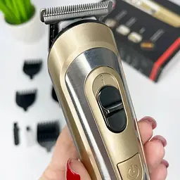 Машинка для стрижки Geemy GM-6112, акумуляторна, триммер з насадками - мініатюра 5