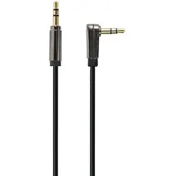 Кабель AUX звуковий Cablexpert 3.5 мм M - 3.5 мм M 1 м чорний кутовий роз'єм (CCAPB-444L-1M)