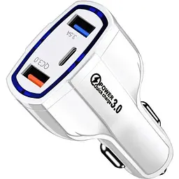 Автомобільний зарядний пристрій No Brand CWa 2USB Type-C PD35W QC 3.0 White (44050554) - мініатюра 7