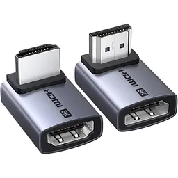 Перехідник HDMI M to HDMI F 8K60Hz 48Gbps 90° corner black Ugreen (85632) - мініатюра 2