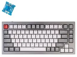 Клавіатура Keychron Q1 QMK Hot-Swappable Gateron Phantom Blue RGB Knob Space Grey (Q1N2_KEYCHRON)