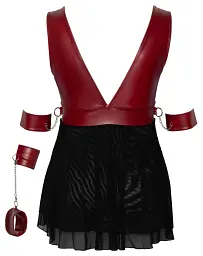 Сорочка Cottelli Collection Bondage Plus Babydoll 4XL чорний з червоним - мініатюра 4