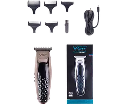 Машинка для стрижки волосся VGR V-093 бездротова з USB зарядкою триммер 5 W сріблясто-чорна (24324-V-093_285) - мініатюра 4