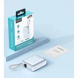 Батарея універсальна Choetech 10000mAh, 35W, PD/3.0, LED Display, buid-in type-C cabel, Blue (B832-LBE) - мініатюра 7