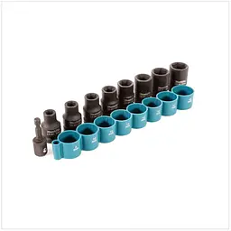 Набір головок ударних 3/8" з адаптером 1/4" Makita B-54651 - мініатюра 2
