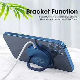 Зарядка Qi 2in1 MagSafe wireless charger with holder JYD-WC92 15W Max синя - мініатюра 8