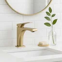 Змішувач для умивальника Rea Joe низький brushed gold REA-B8990 - мініатюра 2