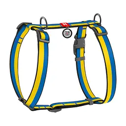 Шлея для собак WAUDOG Nylon з QR паспортом анатомічна "Colors of freedom" XS (319-4020)