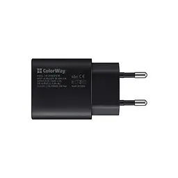 Мережевий зарядний пристрій Black 1xUSB-C 3A ColorWay teh0028610