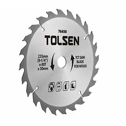 Диск пильний Tolsen з ТВС напайками по дереву 160х40Т*20мм (76426)