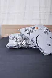 Комплект постільної білизни Moon&Star King Size 220x240 см наволочки 2х50х70 см Piwonie Gray Ranforce Elite - мініатюра 4