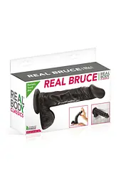 Фалоімітатор на присосці Real Body - Real Bruce Black, TPE, діаметр 4,2 см - мініатюра 2