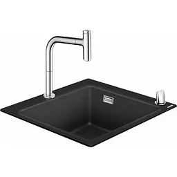 Кухонна мийка Hansgrohe Сombi C51-F450-06 560x510 Select із змішувачем хром 43217000, Чорний