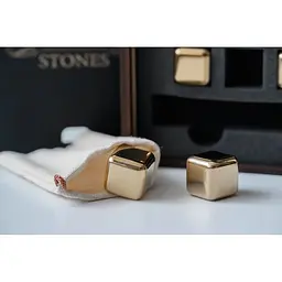 Золоті сталеві кубики для віскі Whiskey Stones у дерев'яній коробці - 6 кубиків для охолодження віскі - мініатюра 8