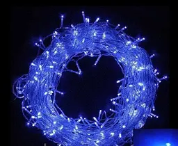 Гірлянда штора Водоспад 240-B велика лампа 3D led blue 3х2м (силіконовий провід з подовженням) - мініатюра 5