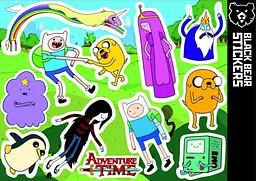 Стікерпак "Adventure Time", Час Пригод, стікери вологостійкі, наклейки, мультик