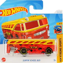 Набір: Базова машинка Hot Wheels HW Xtreme Sports Surfin School Bus червоний з жовтим (5785) + Базова машинка Hot Wheels Fast Foodie Sushi Tuner червона з білим (5785) - мініатюра 2