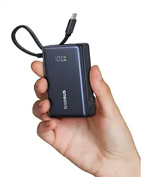 Зовнішній аккумулятор Baseus PicoGo Digital Display Power Bank 10000 mAh 45W P10076803123-00 чорний - мініатюра 4