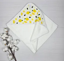 Дитячий рушничок-куточок 80х80 a.l.babybox Лимон Білий - мініатюра 2
