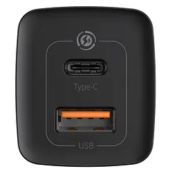 Мережевий зарядний пристрій Baseus GaN Lite 65 W 1 USB + Type-C (CCGAN2L-B01) чорний - мініатюра 7