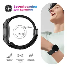 Ремінець для Samsung Galaxy Watch 7/FE/6/6 Classic/5/5Pro/4/4 Classic, Braided Solo Loop, бежевий, нейлоновий, текстильний, плетений, еластичний змінний браслет для смарт-годин, ArmorStandart (ARM86836) - мініатюра 3