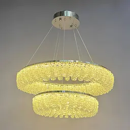 Підвісна кришталева LED-люстра для вітальні Linisoln 7903-60×40 140 Вт хром із димером до 20 м2 - мініатюра 2
