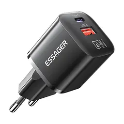 Зарядное устройство для Essager 1xUSB + 1xUSB-C PD20W GaN (ECTAC-HMB01-P)