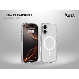 Чохол iLera ClearShell Camera Button with MagSafe для Apple iPhone 17 Transparent (ILHsCLCaB17) [150425] - мініатюра 6