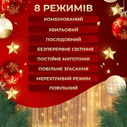 Гірлянда-штора Роса 200 LED розмір 3*2 м, жовтий GarlandoPro 173304Y - мініатюра 27