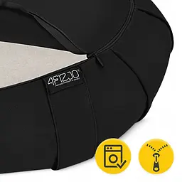 Подушка для йоги та медитації 4FIZJO Zafu напівкругла 40 x 30 x 12 см Black (P-5907739315519) - мініатюра 4