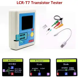 Тестер радіокомпонентів транзисторів LCR-T7 ESR вимірювач ESR LCR - мініатюра 4