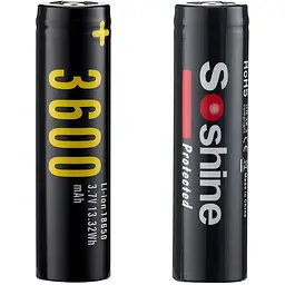 Акумулятор Soshine 3,7V 3600 mAh, 18650P, 1 шт