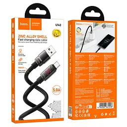Кабель Hoco U143 Joy 5A charging data cable Type-C Black - мініатюра 2