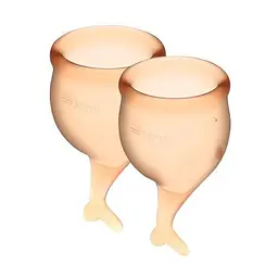 Satisfyer Feel Secure - набір менструальних чаш, 15 мл і 20 мл (Помаранчевий)