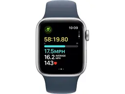 Смарт-годинник Apple Watch SE 2 GPS + Cellular 44mm Silver Aluminum Case w. Storm Blue Sport Band - M/L (MRHH3) - мініатюра 3