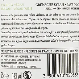 Вино Domaine Saint Paul Grenache Syrah IGP Pays D'OC червоне сухе 0.75 л - мініатюра 3