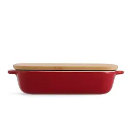 Форма для випічки з кришкою KitchenAid керамогранітна 24,1x15x6 см 0,9 л колір червоний (CC006104-001) - мініатюра 2