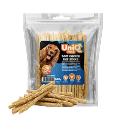 Ласощі для собак UniQ PETS М'які курячі стіки з рисом 500 г