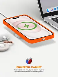 Силиконовый чехол с MagSafe для Apple iPhone 15, ICON2 MagCase, оранжевый, противоударный, панель с мягкой подкладкой, защита всего корпуса, поддержка беспроводной зарядки, совместим с защитными стеклами и пленками, ArmorStandart (ARM89275) - мініатюра 9