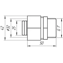 Муфта із зовнішньою різьбою APE 701 L 1″x32 000001527 - мініатюра 7