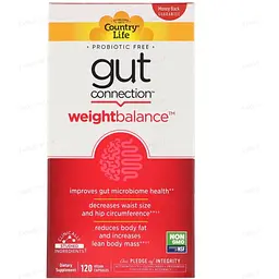 Натуральна добавка Country Life Weight Balance Gut Connection кишечник та вага 120 капсул  - мініатюра 2