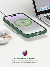 Силиконовый чехол с MagSafe для Apple iPhone 14 Pro, ICON2 MagCase, оливковый, противоударный, панель с мягкой подкладкой, защита всего корпуса, поддержка беспроводной зарядки, совместим с защитными стеклами и пленками, ArmorStandart (ARM68407) - мініатюра 9