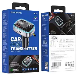 Автомобільний FM модулятор (трансмітер) Borofone Sunlight QC3.0 Дисплей Підсвічування (BC32) - мініатюра 5