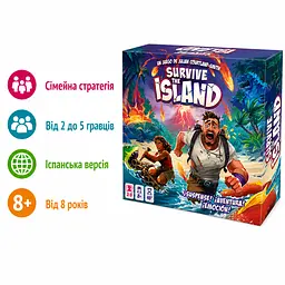 Настільна гра Вижити: Втеча з острова Zygomatic Survive: The Island сімейна стратегія іспанська версія 2–5 гравців від 8 років (SKU-205) - мініатюра 2