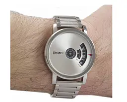 Чоловічий наручний годинник Skmei 1260 оригінальні all silver - мініатюра 3
