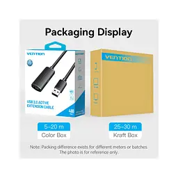 Дата кабель USB 2.0 AM/AF 5.0m Active black Vention (CBKBJ) - мініатюра 7